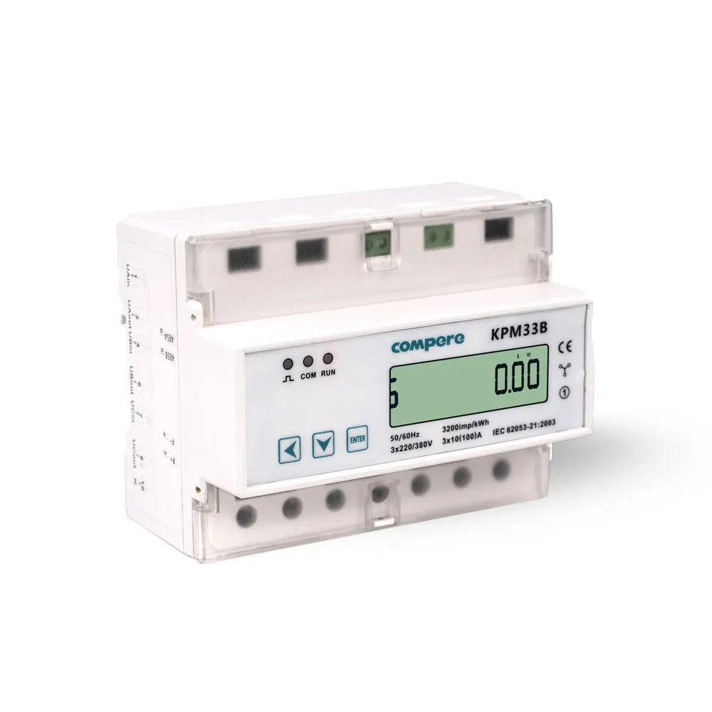 Din Rail 3 Phase Energy Meter Dual Circuit Monitoring Control 100A AC RS485 Power Meter Prepay Electric Meter