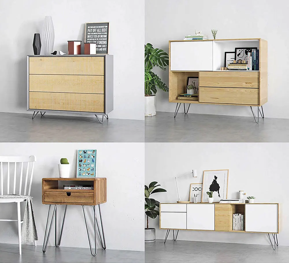 BN Metal Steel Cheap Furniture Coffee Dining Table Black Metal Furniture Legs 2-3 Rods Hairpin Legs For DIY Desk