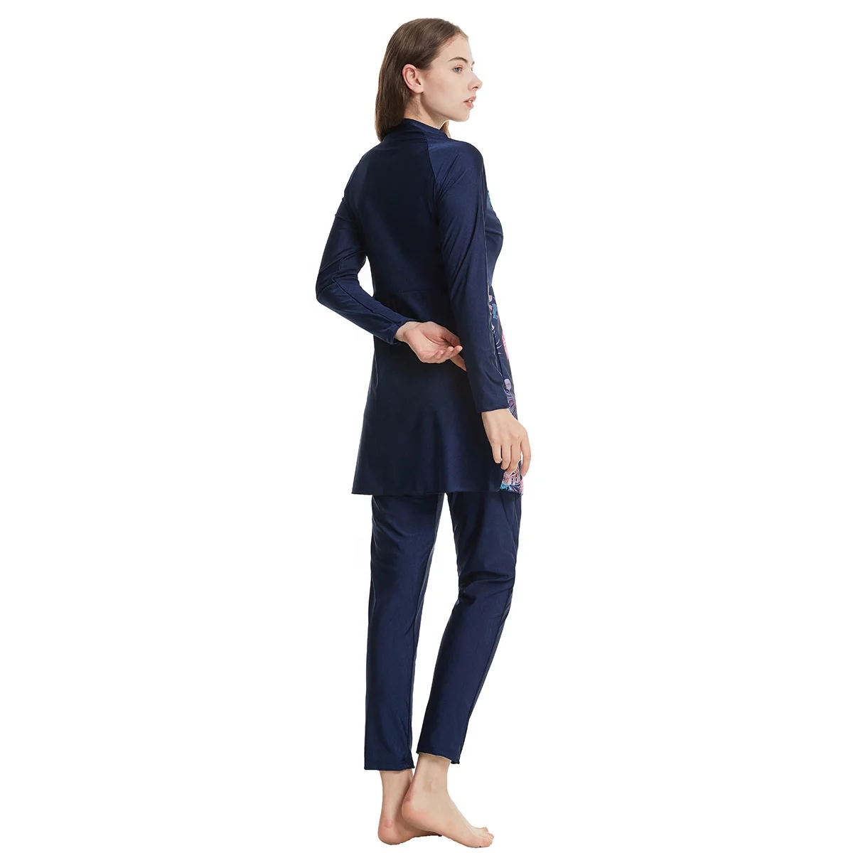 3Pcs Set Muslim Swimsuits for Women Modest Floral Islamic Hijab Long Sleeve Swimwear Bathing Suit Swimming Beachwear