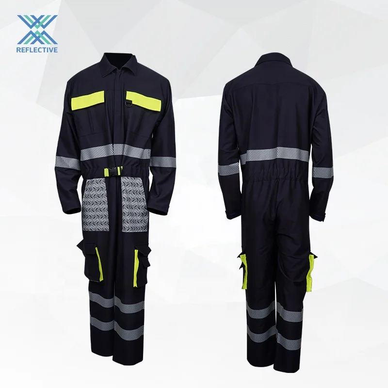 LX New Design High Visibility Waterproof Reflective Safety Coverall Suit Construction Reflective Safety Overalls Workwear