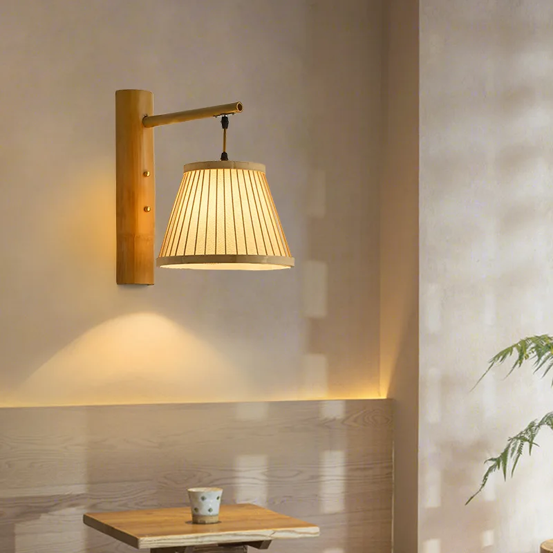 Woven Rattan Wall Light Natural Weaving Bamboo Wall Lamp For Restaurant Hotel