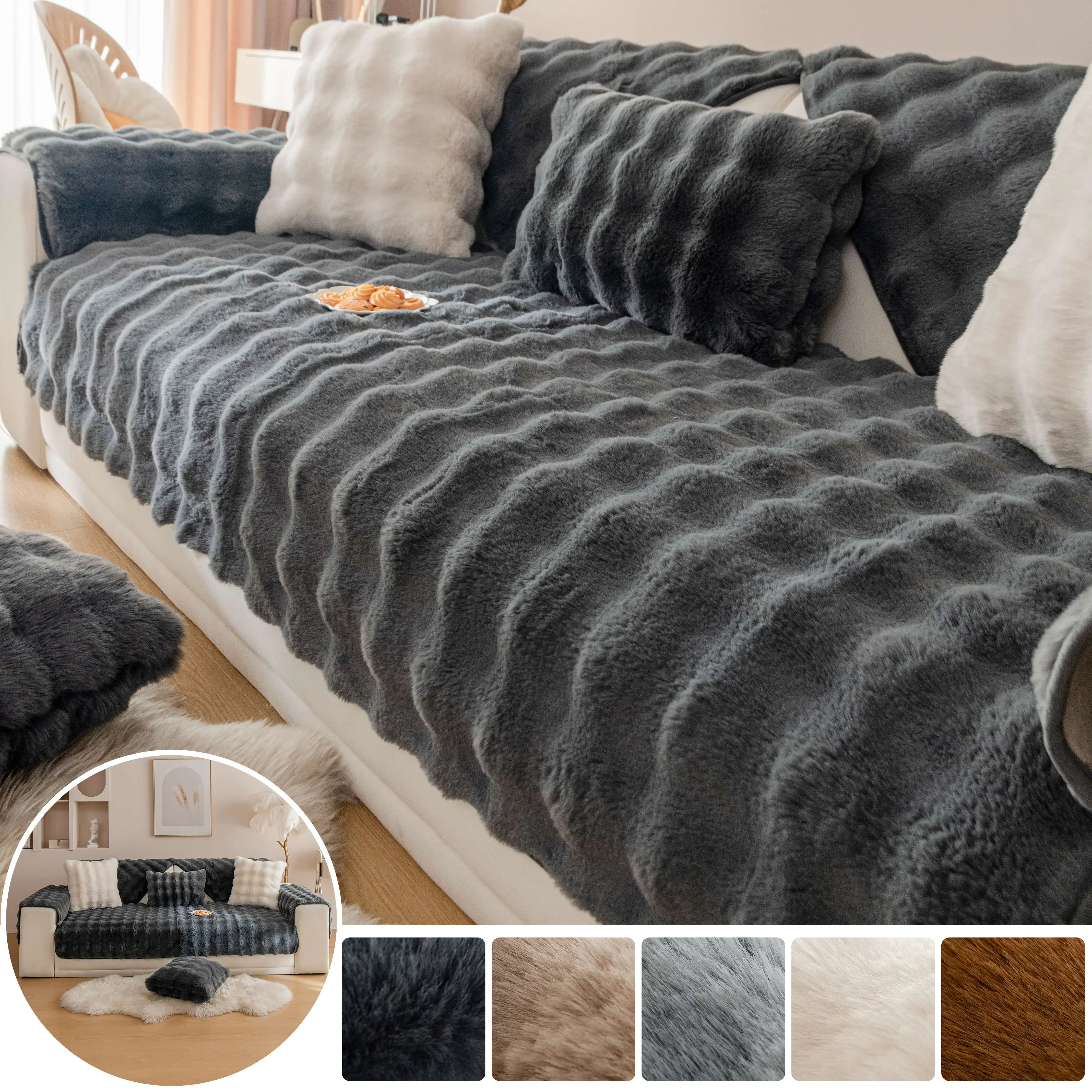 Non-slip leather sofa cover