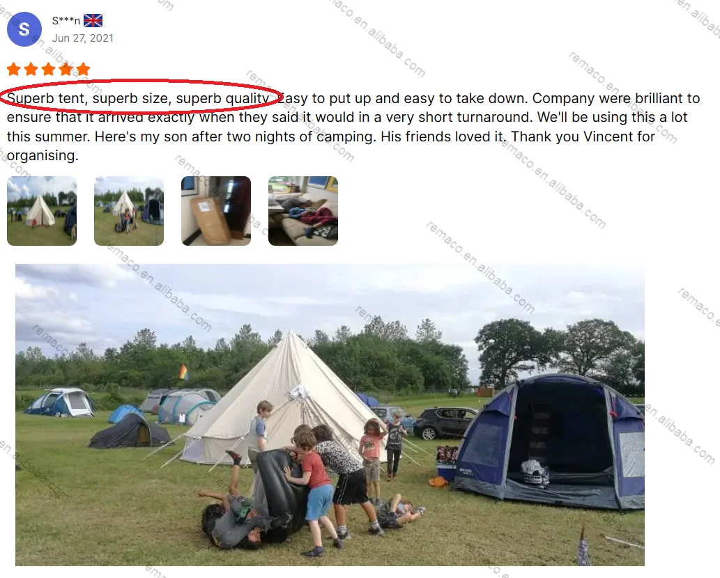 Remaco Outdoor Glamping Luxury Heavy Duty 4 Season Cotton Canvas Trap Extra Large 4m 6m 5m Luna Bell Tent