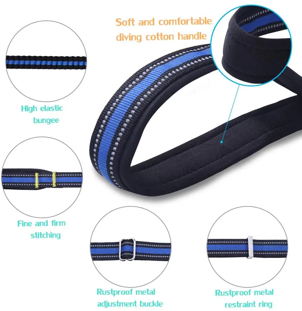 Strong Dog Nylon Rope Leash With Comfortable Padded Handle Highly Reflective Threads Dog Leashes