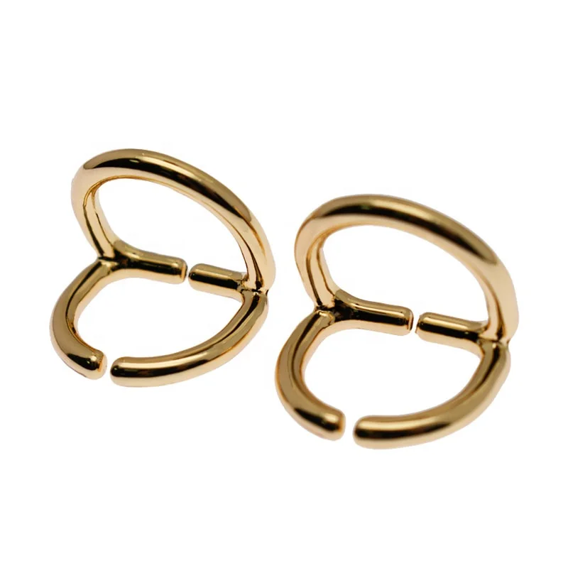 Nice Handbag Accessories Metal Opening Double D Ring Buckle Luggage Hardware D-shaped Bag strap connecting buckle for Bag Purse