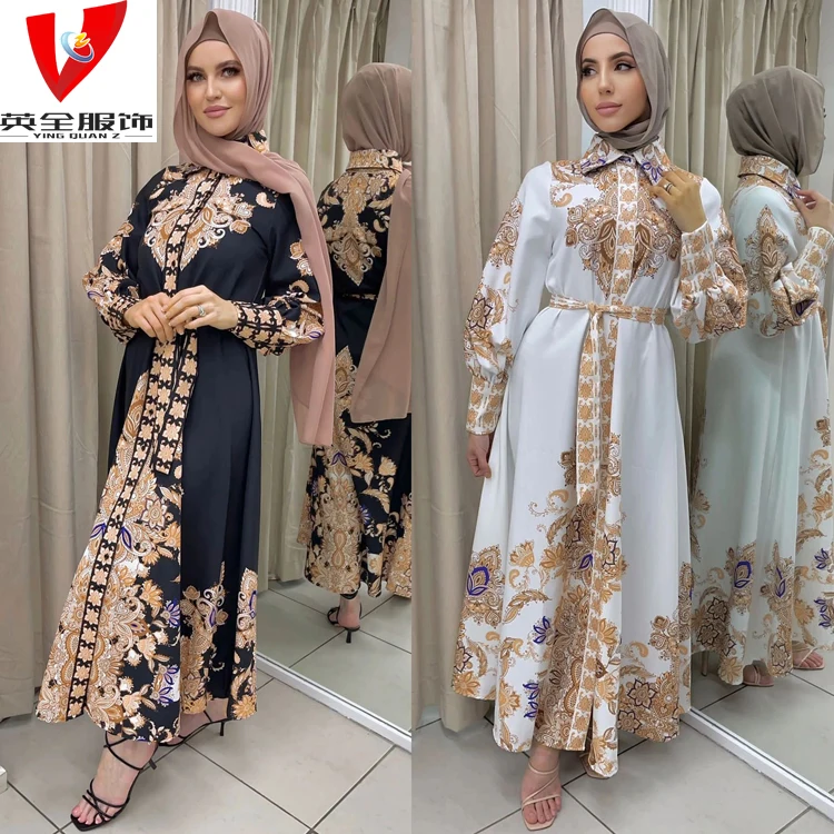2024 new femme dubai luxury Clothing manufacturers robe de pour femmes musulmanes custom dubai women abaya muslim print  dress