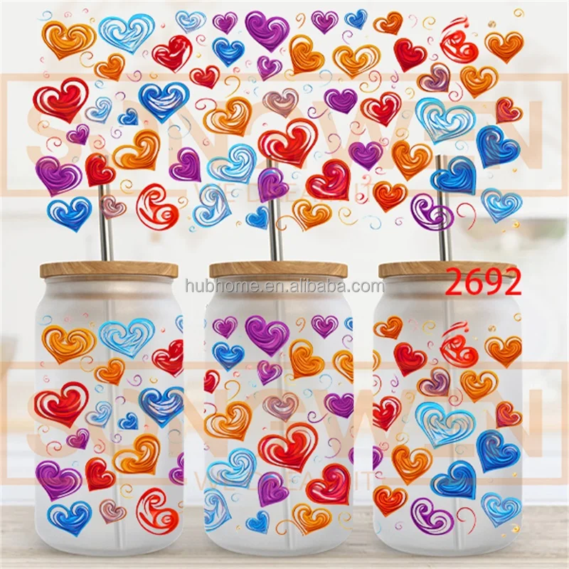 Good Price custom uv dtf transfers for cups wrap uv dtf cup decals transfers christmas uv dtf cup wrap transfers 16oz 24oz lib