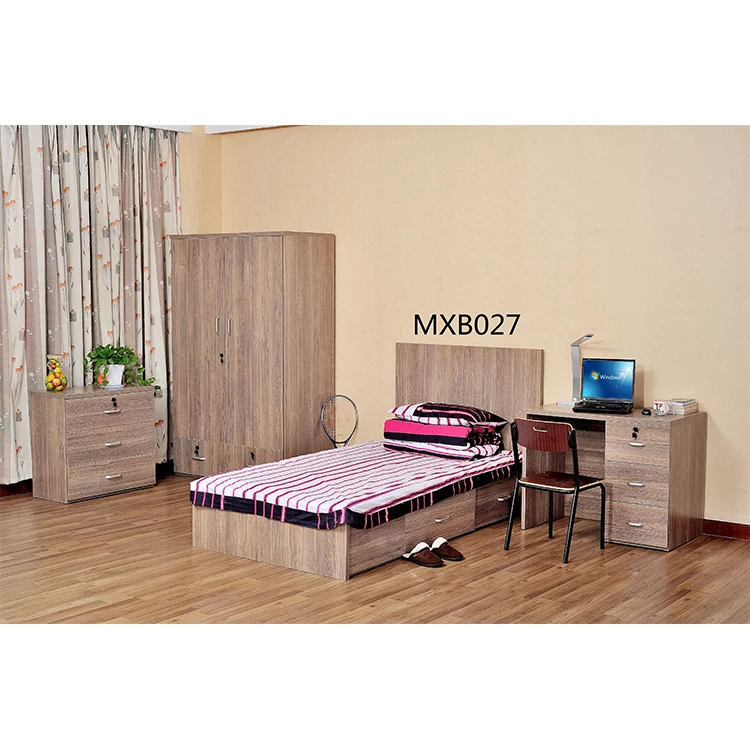 MDF board material King size bed with storage drawers