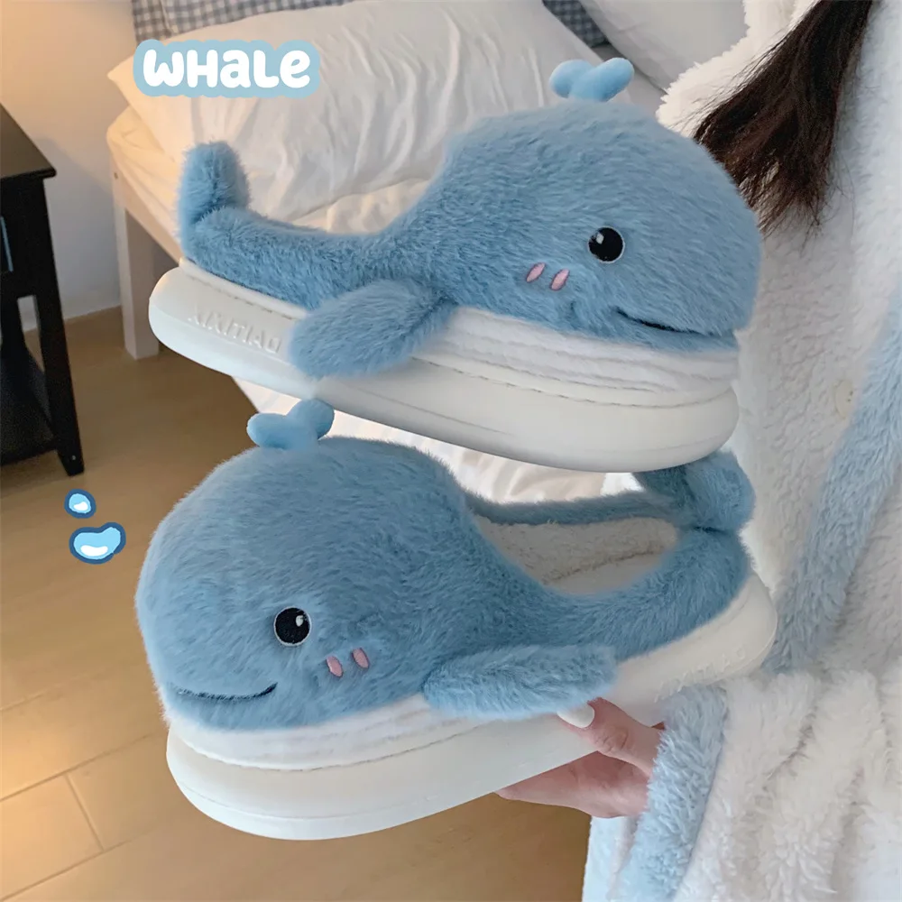 XIXITIAO indoor warm animal girls slipper cute slippers winter house slides ladies fashion fur shark slides fluffy eva slippers