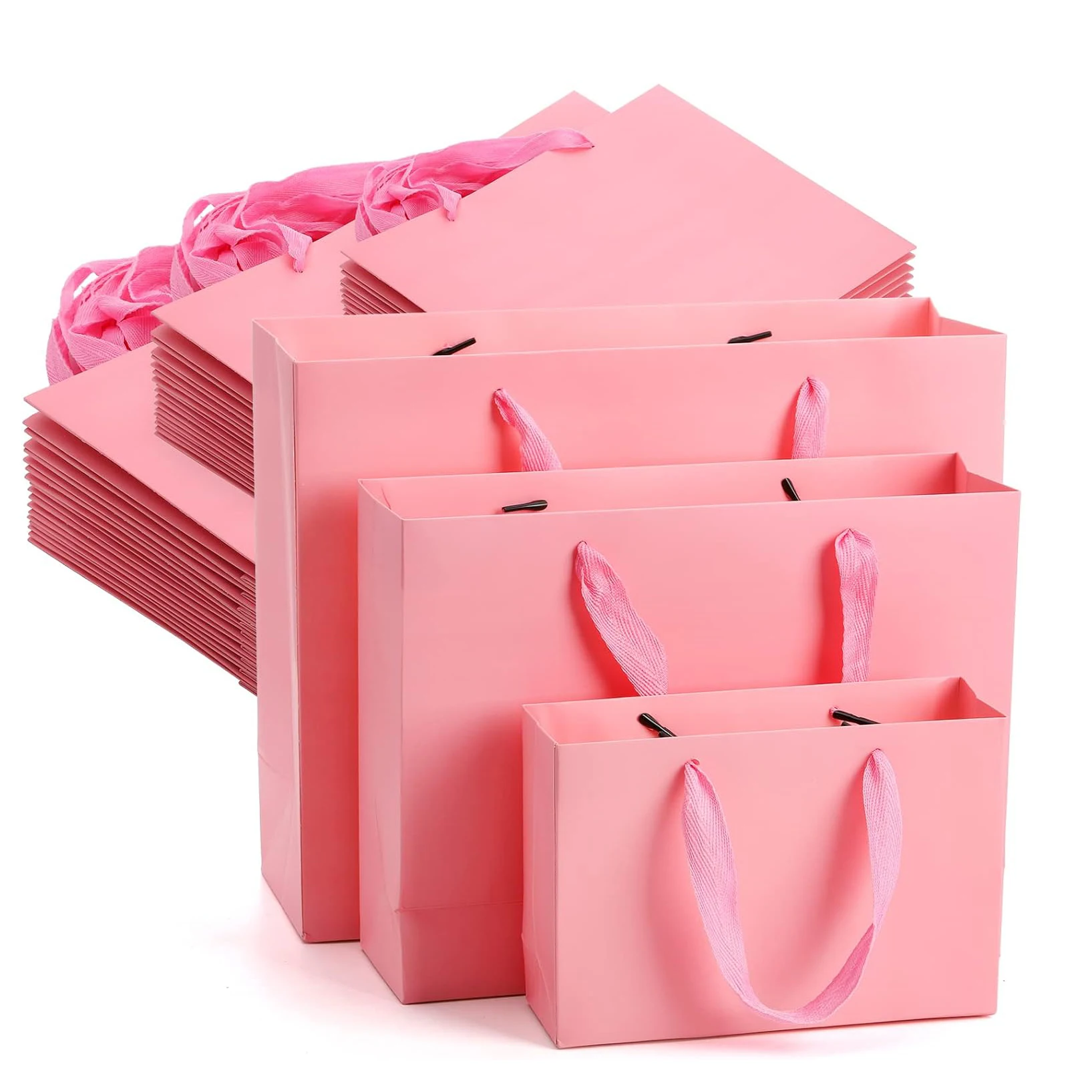Hot pink luxury Boutique Cosmetic Clothes Extra large Packaging shopping low price size custom shopper craft paper bag