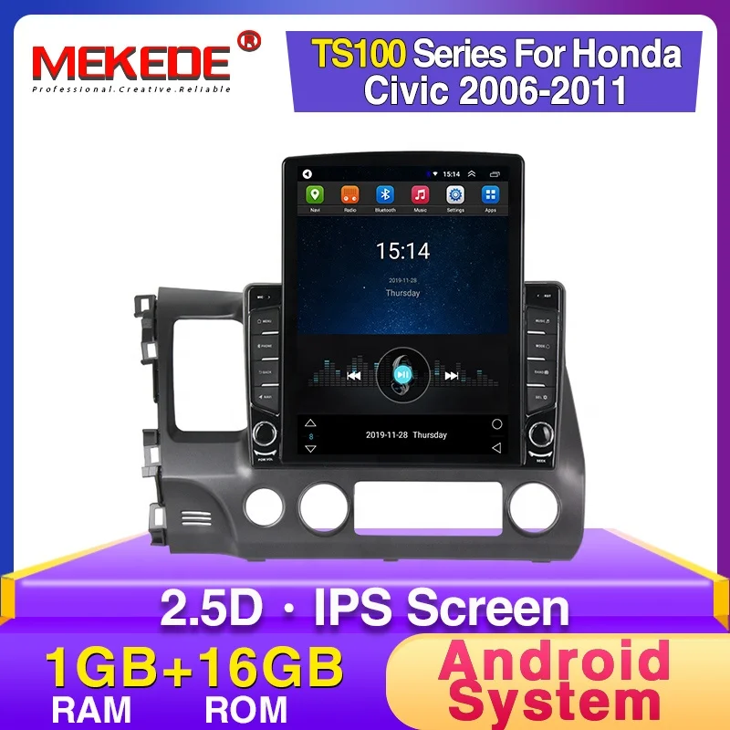 Tesla Vertical Android IPS+DSP 4G LTE Car Radio Video Player For Honda Civic 2006-2011 Car Stereo Audio Multimedia System no dvd