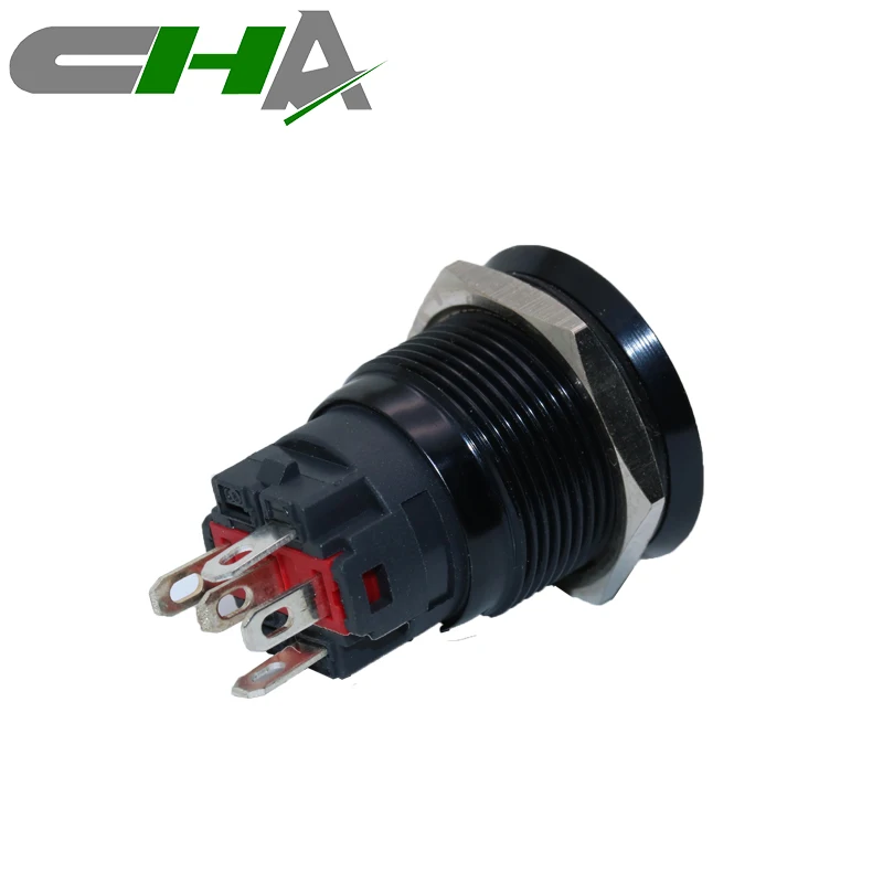 CHA factory price electrical metal knobs electronics metal dome switch CN19-L 19mm momentary latching metal push button switch