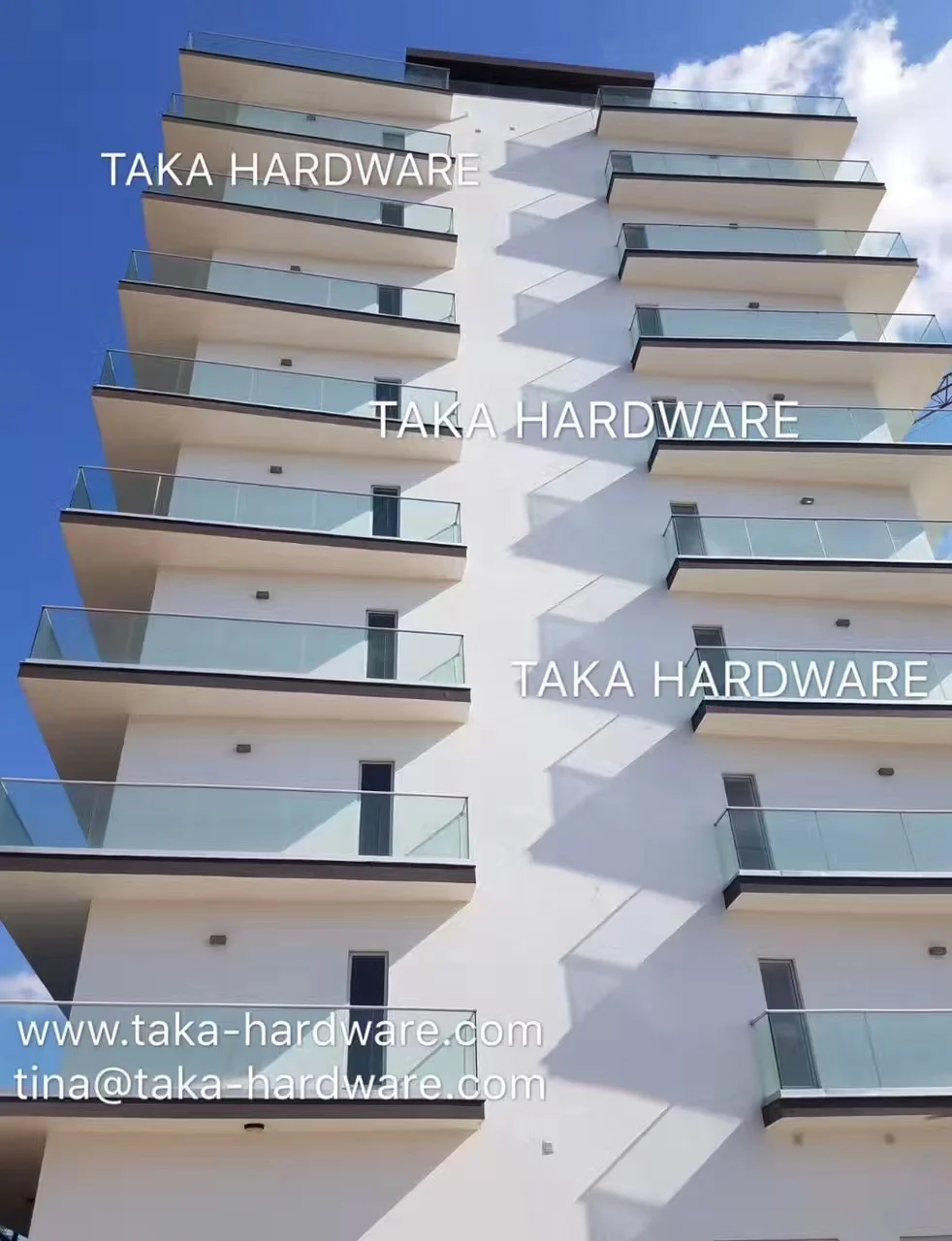 Aluminum U Base Glass Railing with Floor mount and Wall mount