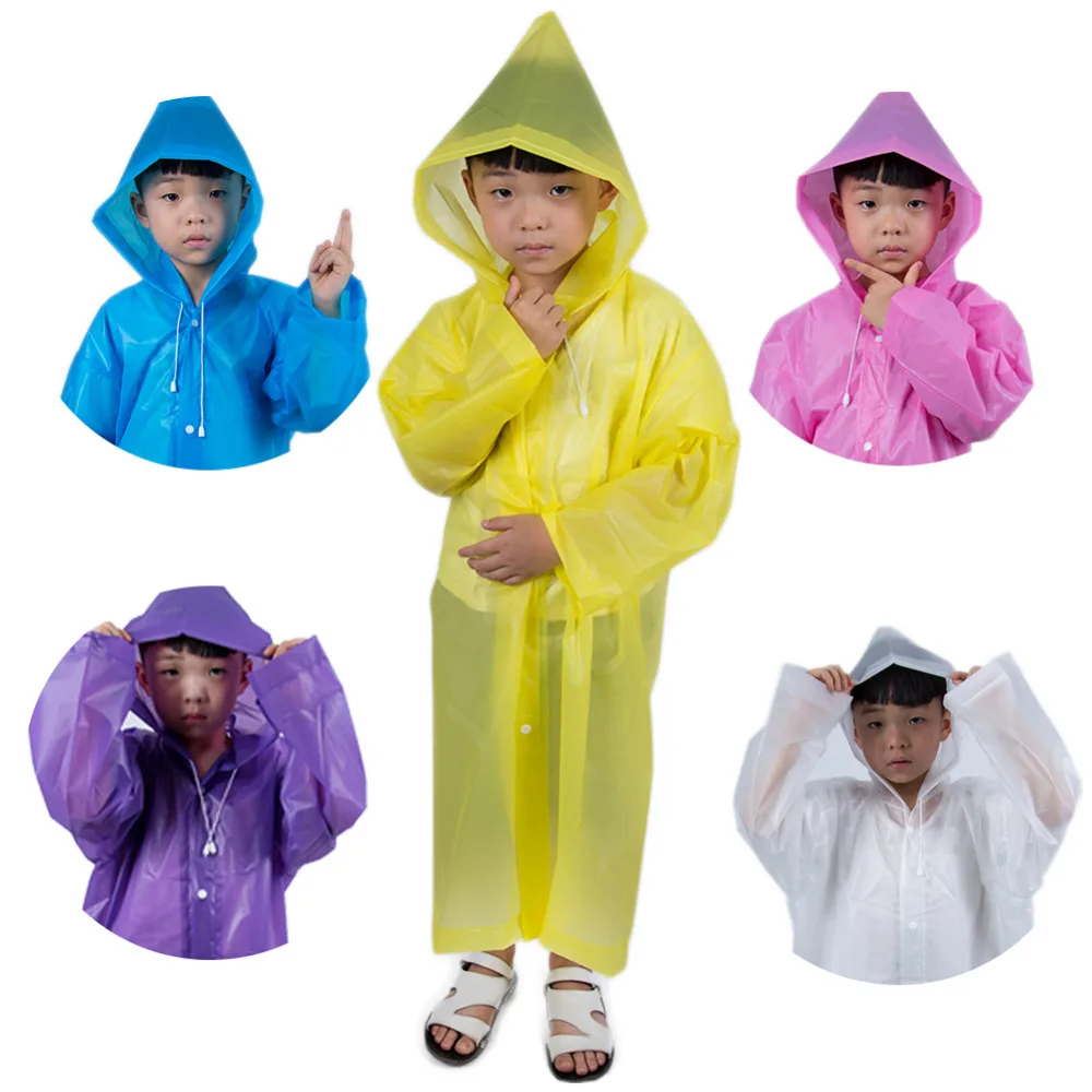 Rain Poncho for Waterproof, EVA Raincoats with Hood and Elastic Sleeves (1600453570356)