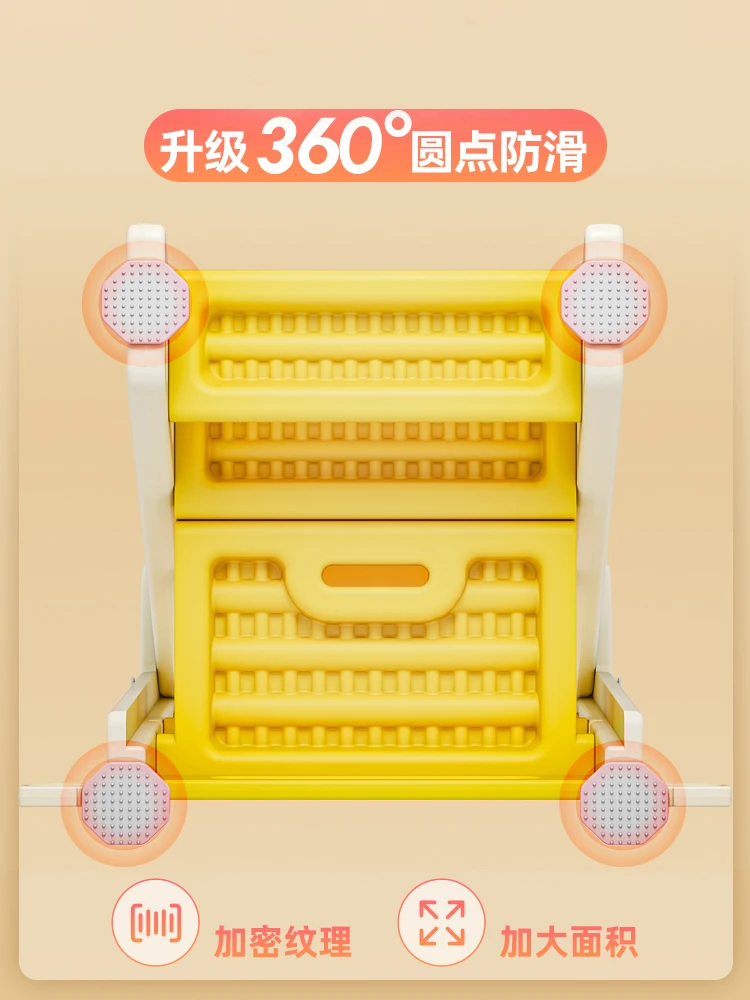 Children standing tower mini toddler home exercise foldable plastic kids kitchen 3 baby step stool with handle