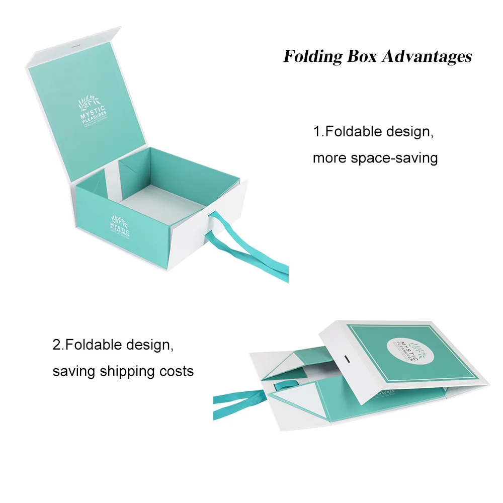 custom biodegradable printing box packaging carton clothing shirt lingerie packaged magnetic folding gift paper box with ribbon