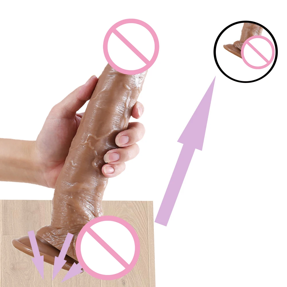 Большой длинный грубый реалистичный фаллоимитатор вибратор для женщин