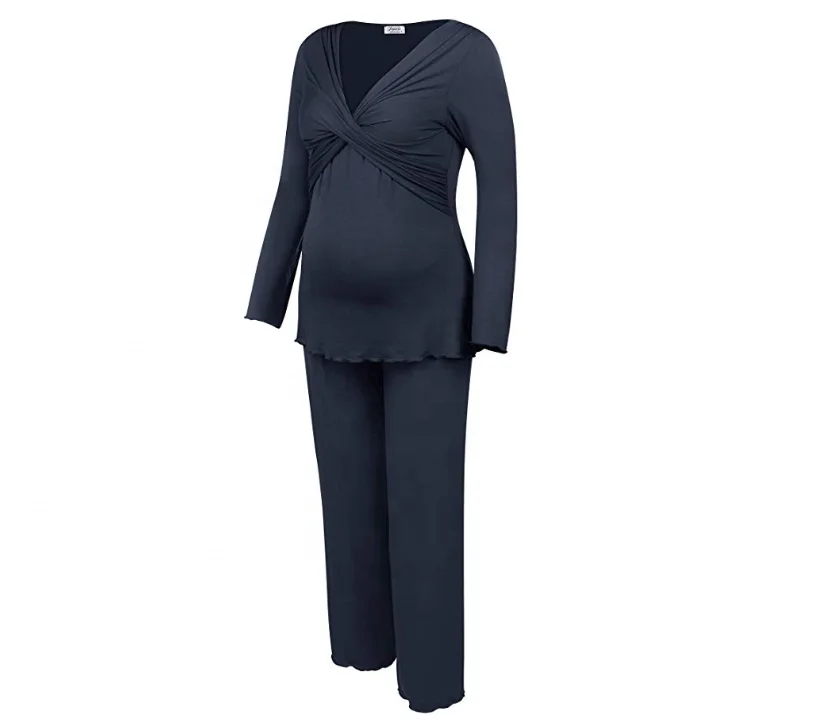 Лидер продаж на Amazon хлопковые пижамы для беременных и кормящих матерей с длинным рукавом