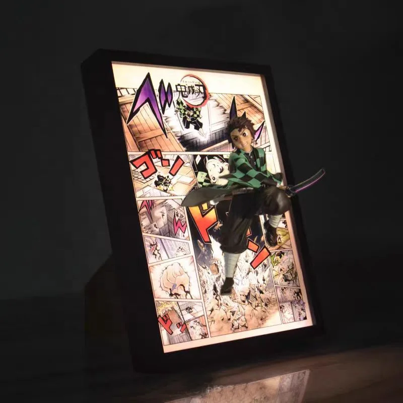 3D Аниме фигурки 3clors изменение света демон Slayer 3D светодиодные огни для украшения спальни манга лампа для детской комнаты