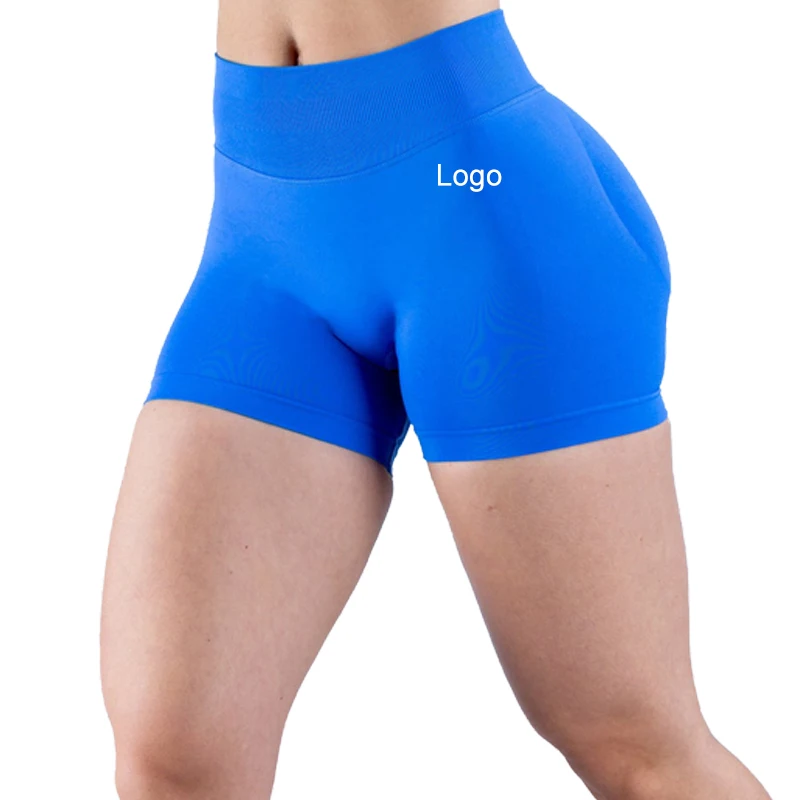 2024 High Quality Custom Logo XL 90% Polyamide 10% Elastane Seamless Scrunch Workout Gym Shorts Leggings For Women Sport