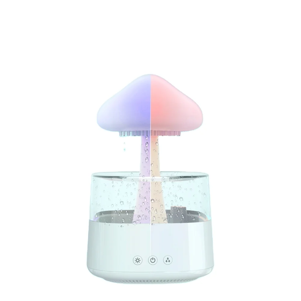 New Arrival Rain Cloud Humidifier Rain Drip Aromatherapy Essential Oil Air Diffuser 450ml 7 Colors Mushroom Humidifier