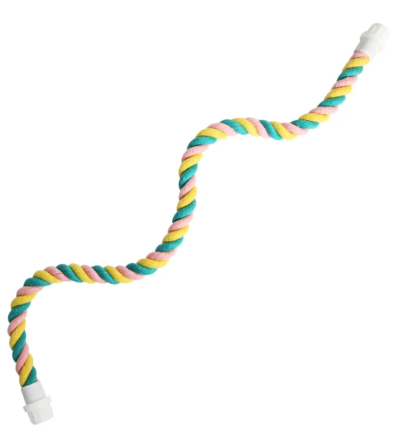Factory Direct Funny Bird Cage U-Shaped Standing Pole PC Material Parrot Climbing Cotton Rope Toy Interactive Pet Movement Toy