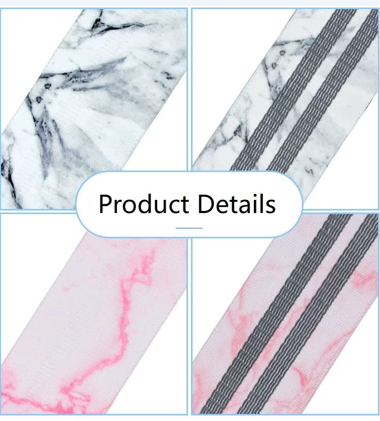 Home Gym Equipment Printing Patterned Fabric Hip Circle Loop Resistance Exercise Bands