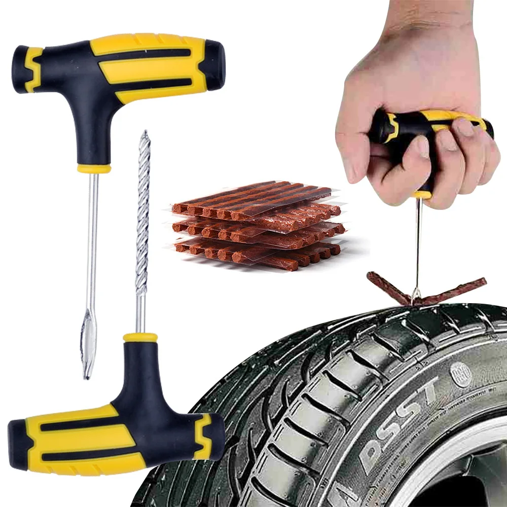 New Car Tire Repair Tool Kit For Tubeless Emergency Tyre Fast Puncture Plug Repair Block Air Leaking For Car/Truck/Motobike