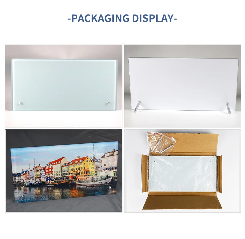 Sublimation Blank Glass Crystal Photo Frame Home Decoration High Quality Sublimation Glass Clock Frame with Stand