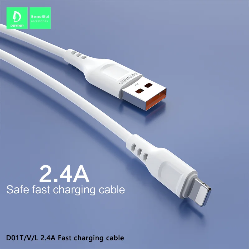 Прямые продажи с завода кабель передачи данных DENMEN для iPhone а быстрой зарядки usb-кабель