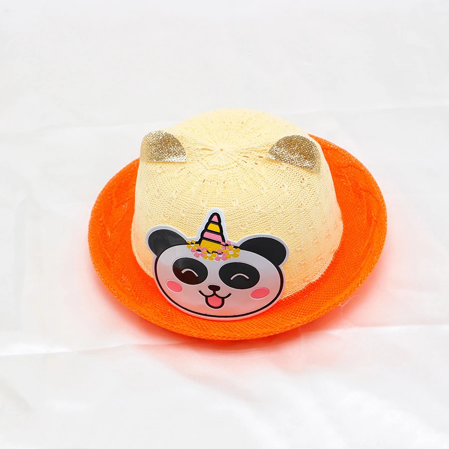 New Fashionable Casual Trendy Brand Children Cute Sun-shading Sunscreen Cap Beach Straw Hat