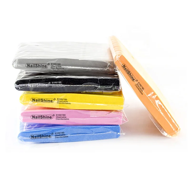 Моющиеся выполненный по индивидуальному заказу Женская маникюр ногтей 6 видов цветов 100/180 алмазная шлифовальная пилка для ногтей буфера шлифовальный пилочки для ногтей Губка