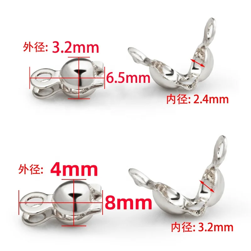 DIY Stainless Steel Connector Clasp with Fitting Ball Chain End Crimps Beads For Jewelry Buckle Making Supplies