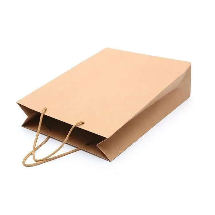 Recyclable vellum plain birthday multilayer paper bag vip gift women t-shirt reusable bag yellow shopping bag for key chain