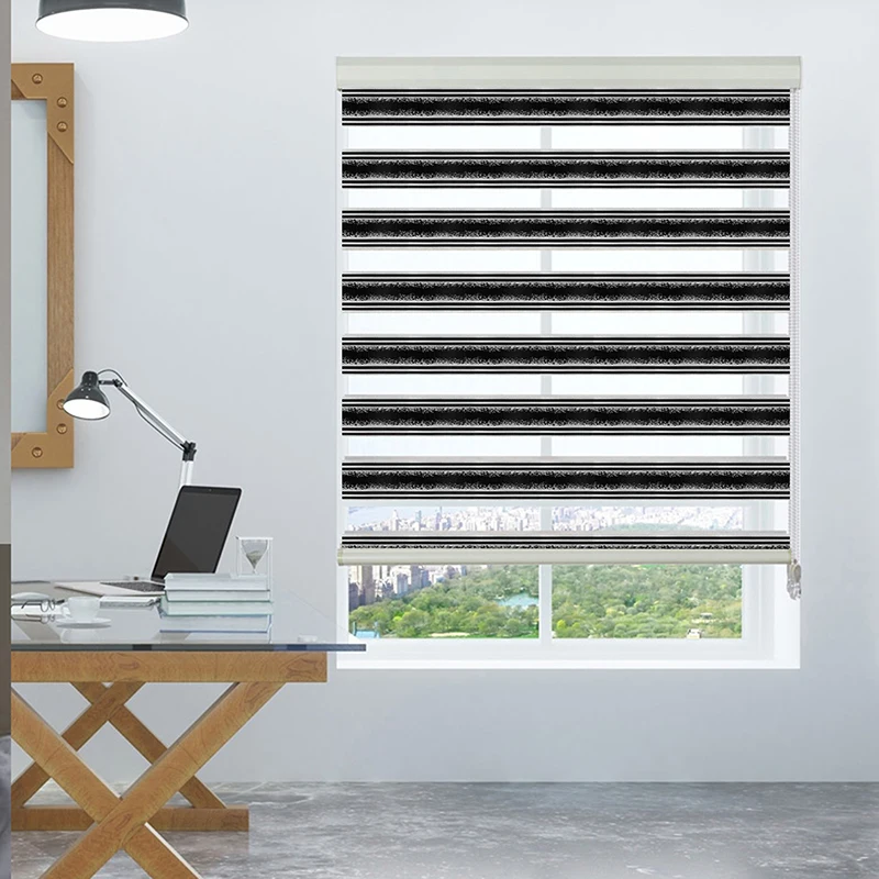 Полосатые жалюзи с электроприводом, дистанционное управление через приложение, Wi-Fi, управление окном, полосатые жалюзи