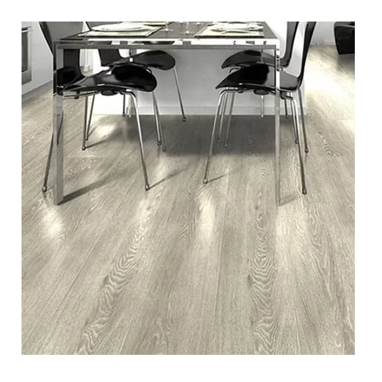 Good Quality 7mm Panel  V Groove Grey Oak Waved 100% Water Resistant Laminate Flooring