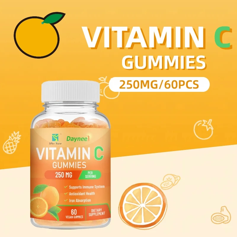 Vitamin c gummy Candy Custom OEM Winston Orange flavored candy manufacturers Supplement Skin Glow Gummies vitamin c gummies