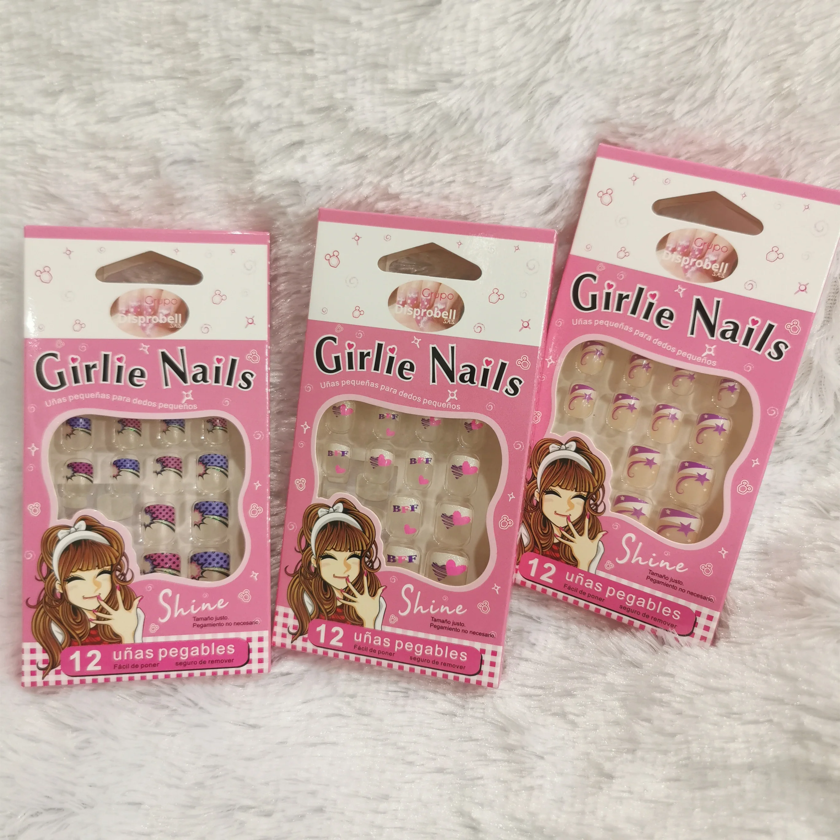 Wholesale cheap factory price lovely design children gift kid nail tips