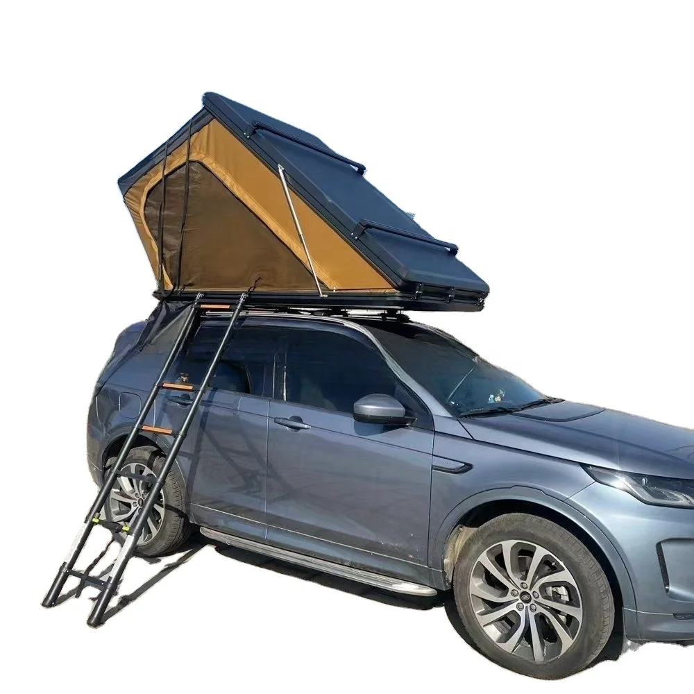 All new aluminum shell with crossbar  triangular roof tent  outdoor camping  self driving and rain shelter tent