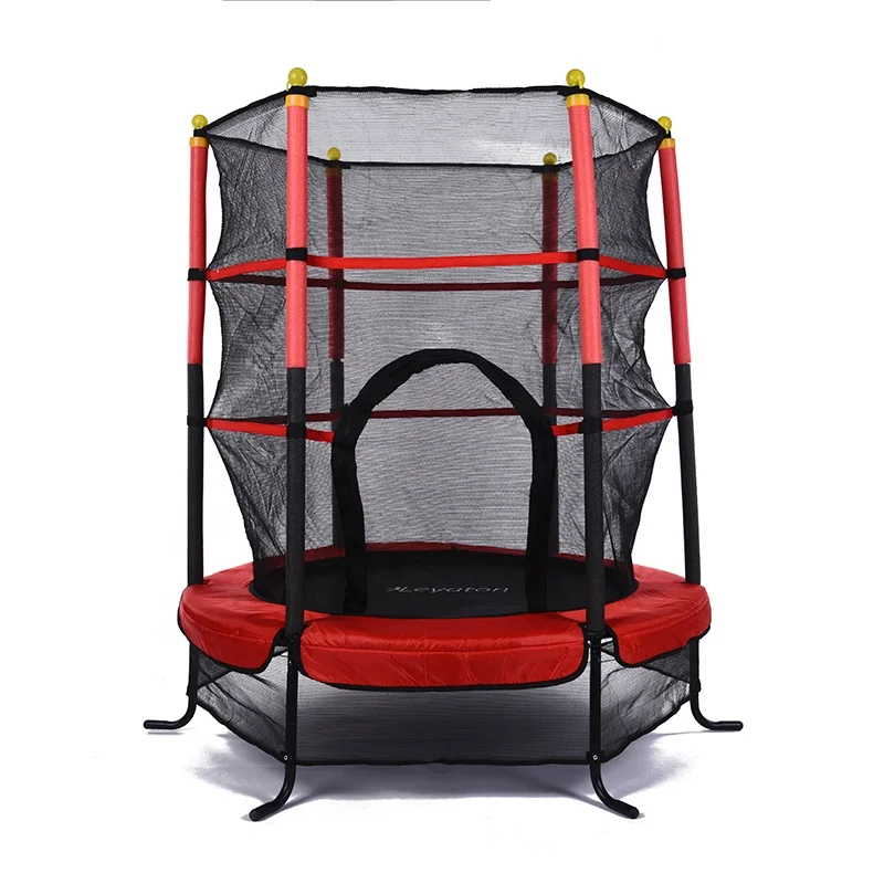 New Design Jumping Bed Kids Trampoline Adults Jumping Toy Hexagonal Trampoline With Handle Bar