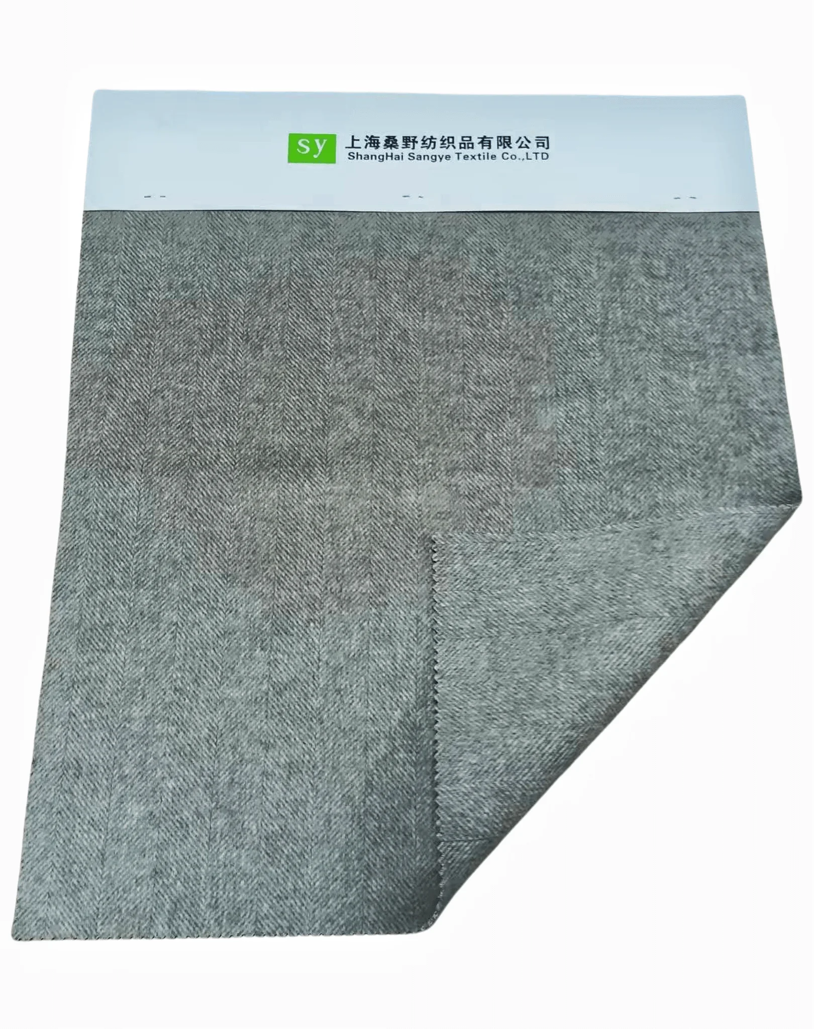 Merino wool cashmere fabric double-side gray herringbone plain piece dyed soft fabric men women coat autumn  winter collection