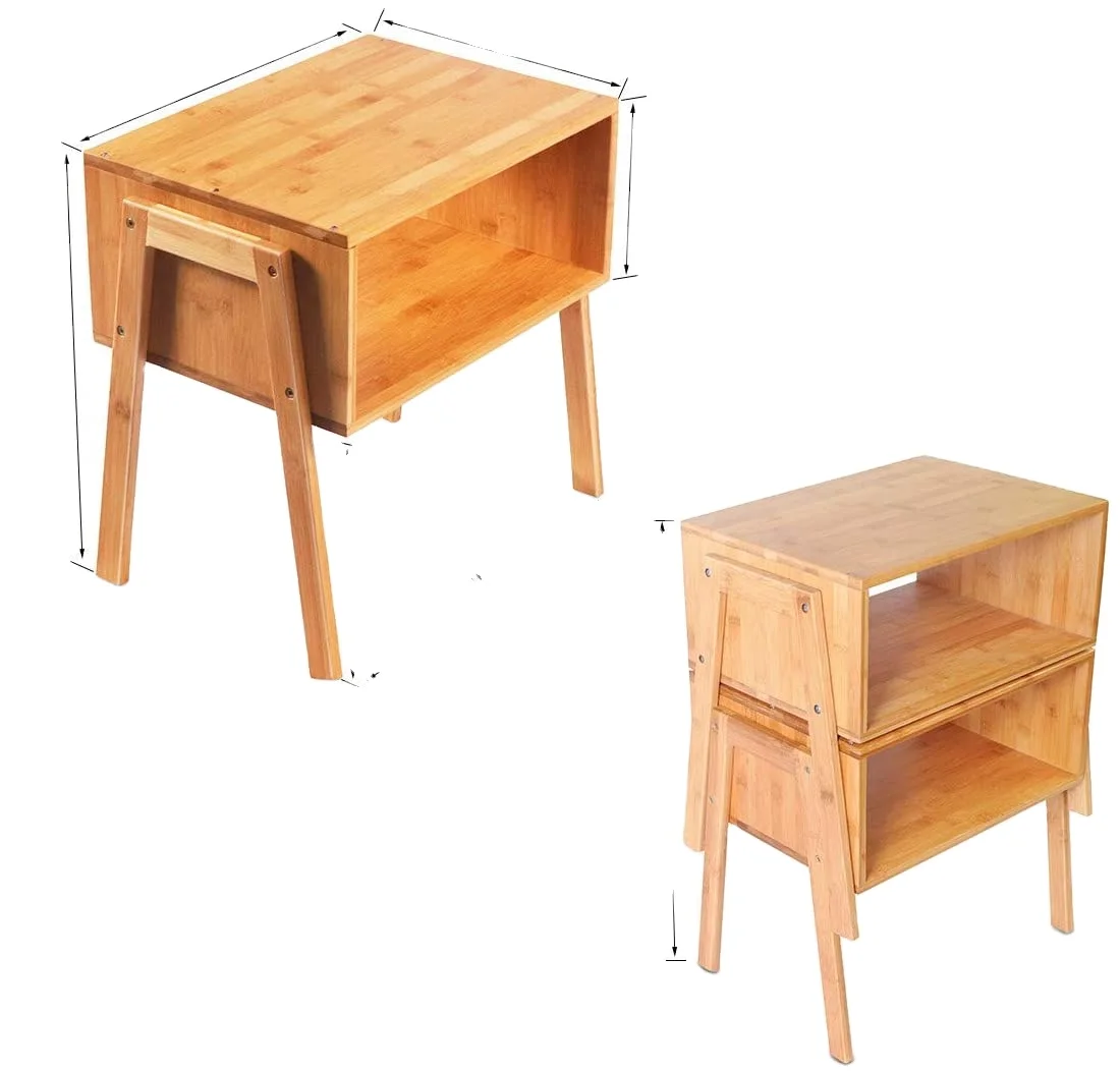 Combohome бамбуковая тумбочка со штабелируемым боковым столиком прикроватные тумбочки для гостиной спальни детская Прачечная кабинет