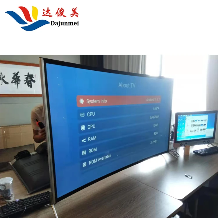 Hot 4K UHD TV Curved 65inch in LED TV Professional Monitor Wifi with Android from China