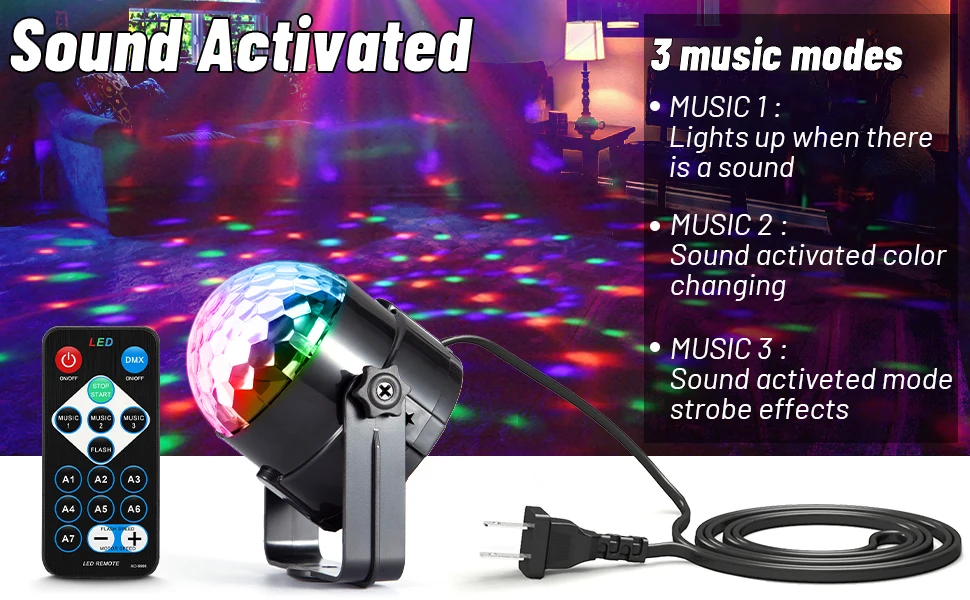 Mini Night Club DJ Party Star Mini RGB Music LED Projector Lamp Disco Laser Lighting Wedding Decor Stage LED Strobe Light