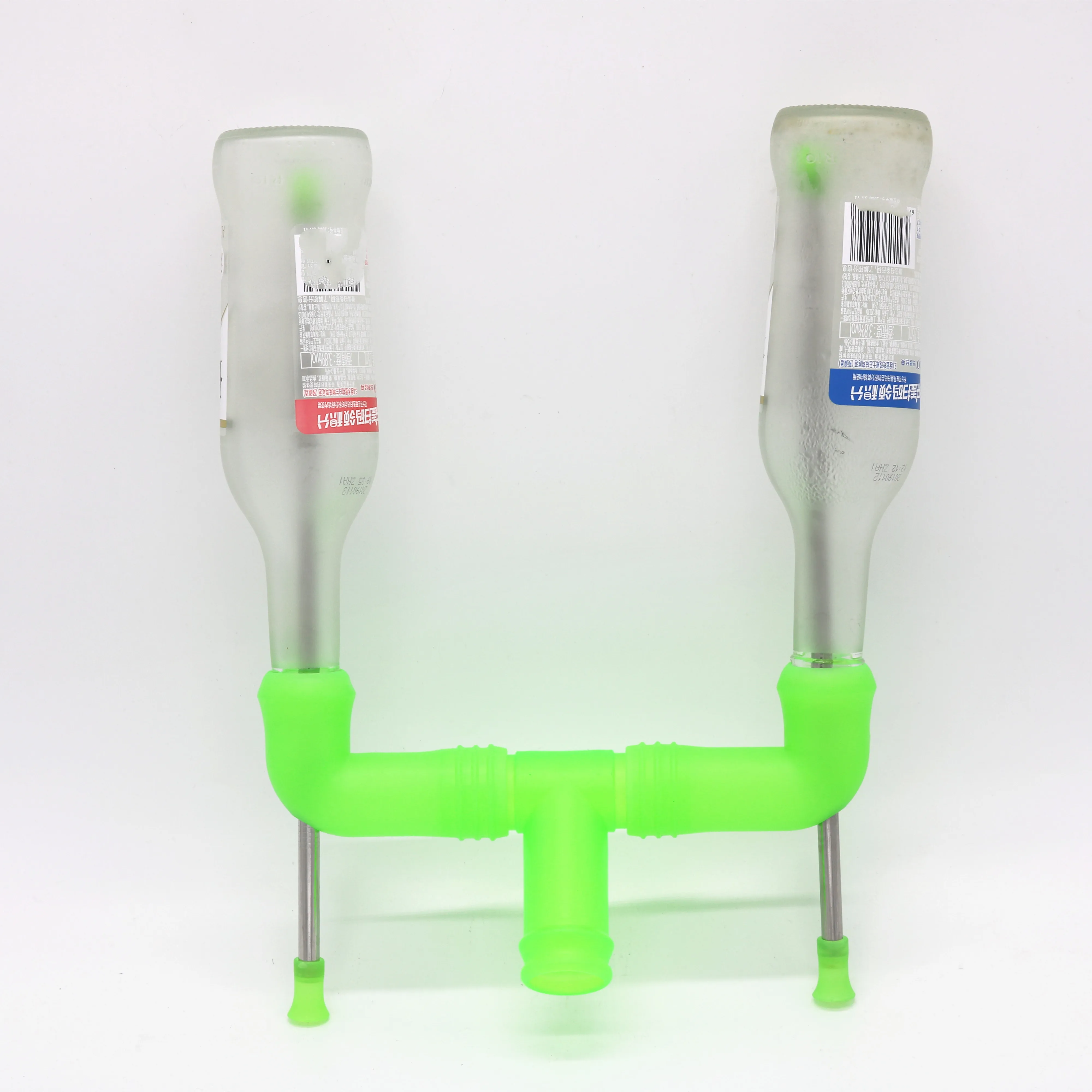 double beer snorkels with adapter set  ,color box design