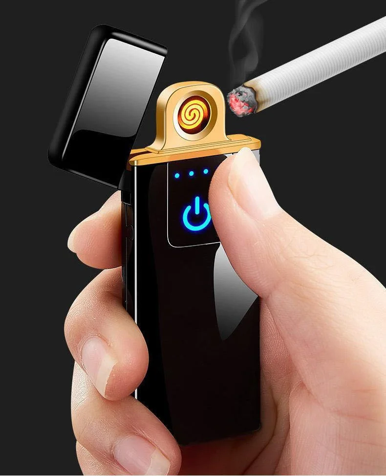 Wholesale Usb Rechargeable Lighter Custom Logo Convenient Charging Plastic Metal Business Gift Portable Sensor Lighter