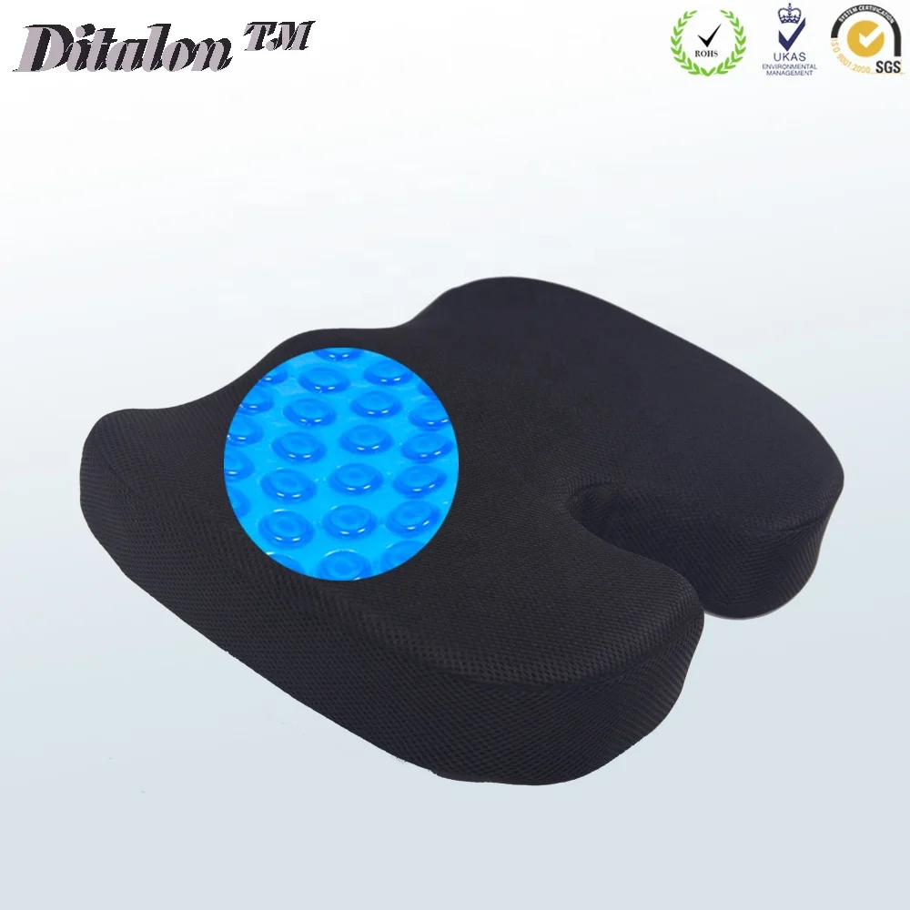 Wholesale Ergonomic Orthopedic Comfort Enhanced Non Slip Memory Foam Cooling Gel Seat Cushion