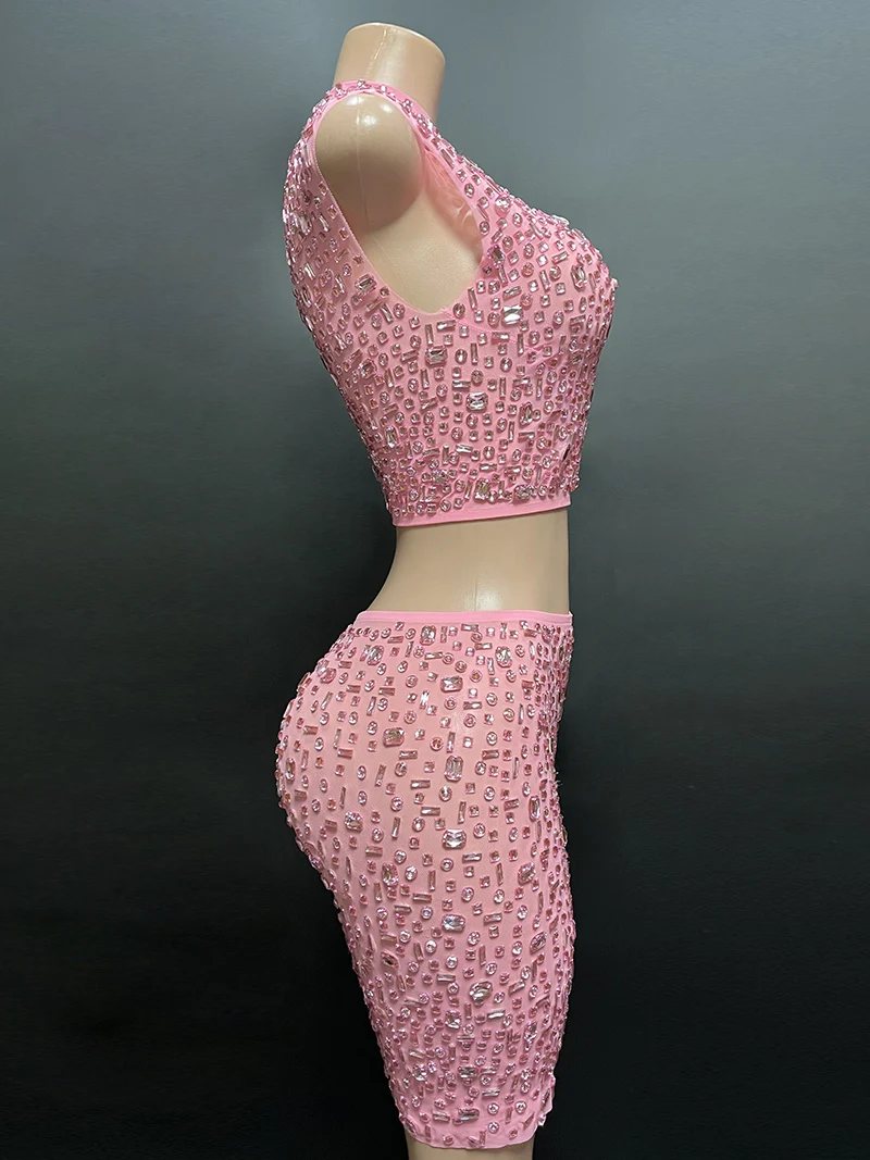 NOVANCE latest products 2023 two piece set women stunning bling bling rhinestones clothing glittering crystals cute club dresses
