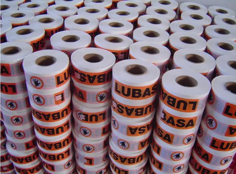 Vapor Barrier Tape 7.5cm White Underground LDPE 300m Supplier Marking Black and Yellow China Factory Printed