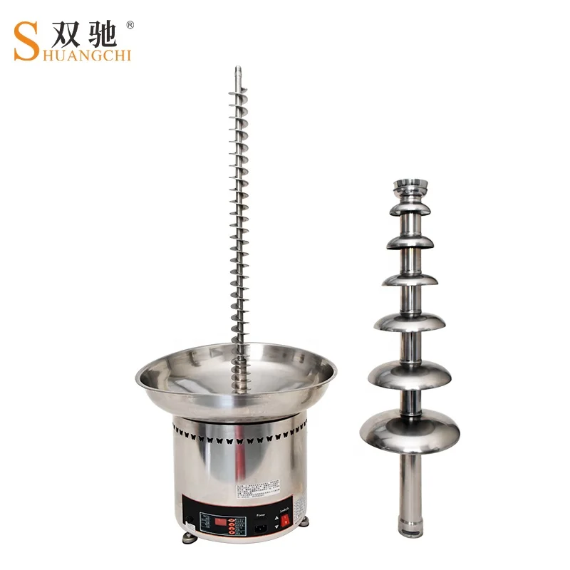 OEM Commercial large chocolate fountain 4-7 tiers stainless steel chocolate waterfall fountain with digital display panel